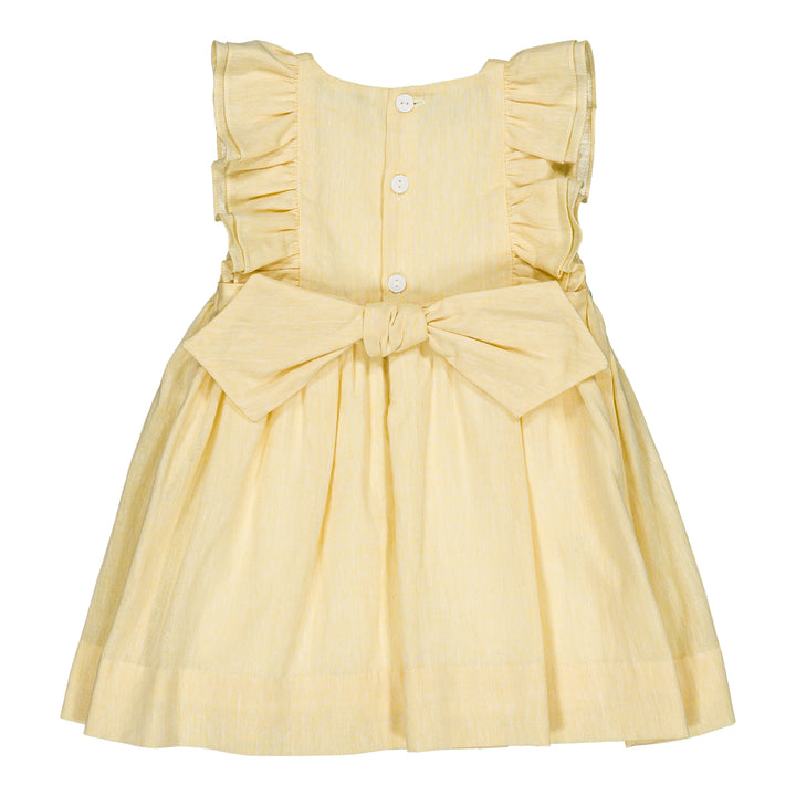 36171-TU290 DRESSES - YELLOW COTTON-LINEN (LONGER LENGTH)