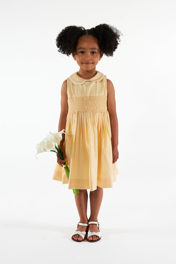 36171-TU290 DRESSES - YELLOW COTTON-LINEN (LONGER LENGTH)
