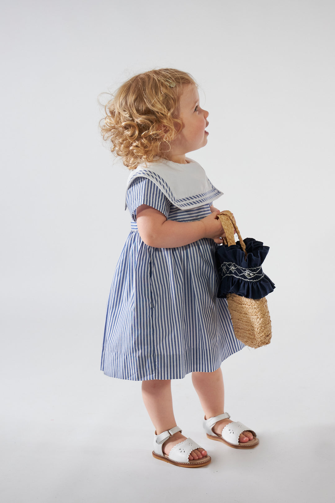 36243-TR043 DRESSES - NAVY BLUE STRIPES (LONGER LENGTH)