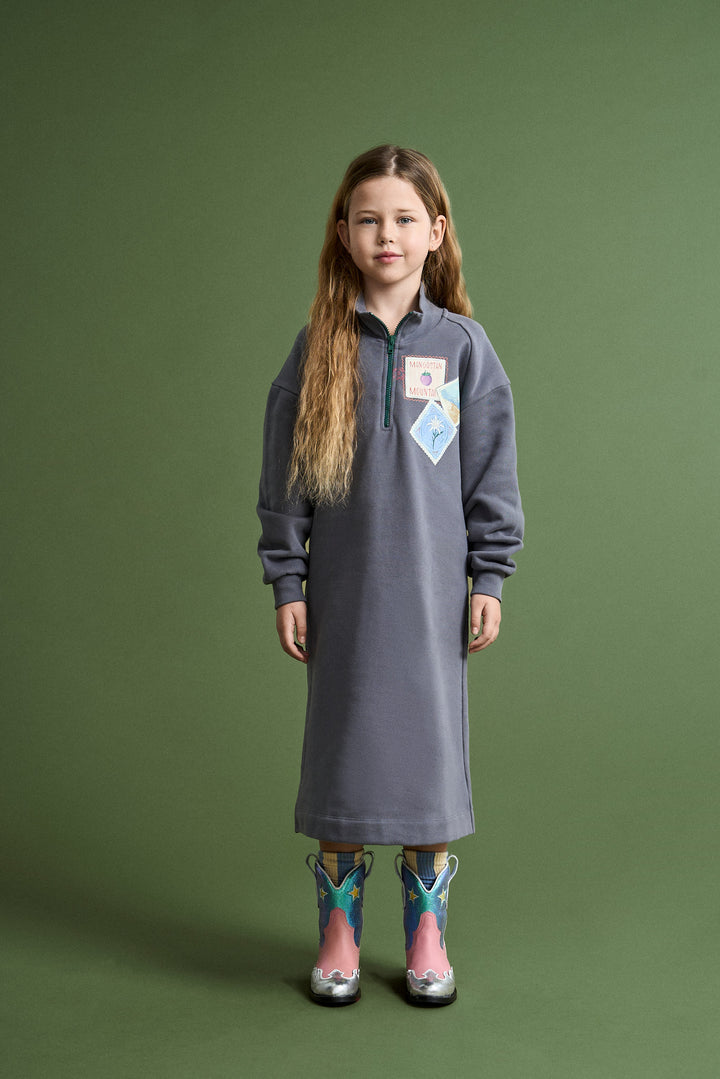 26201318 POSTCARD ZIPPER SWEATDRESS GREY
