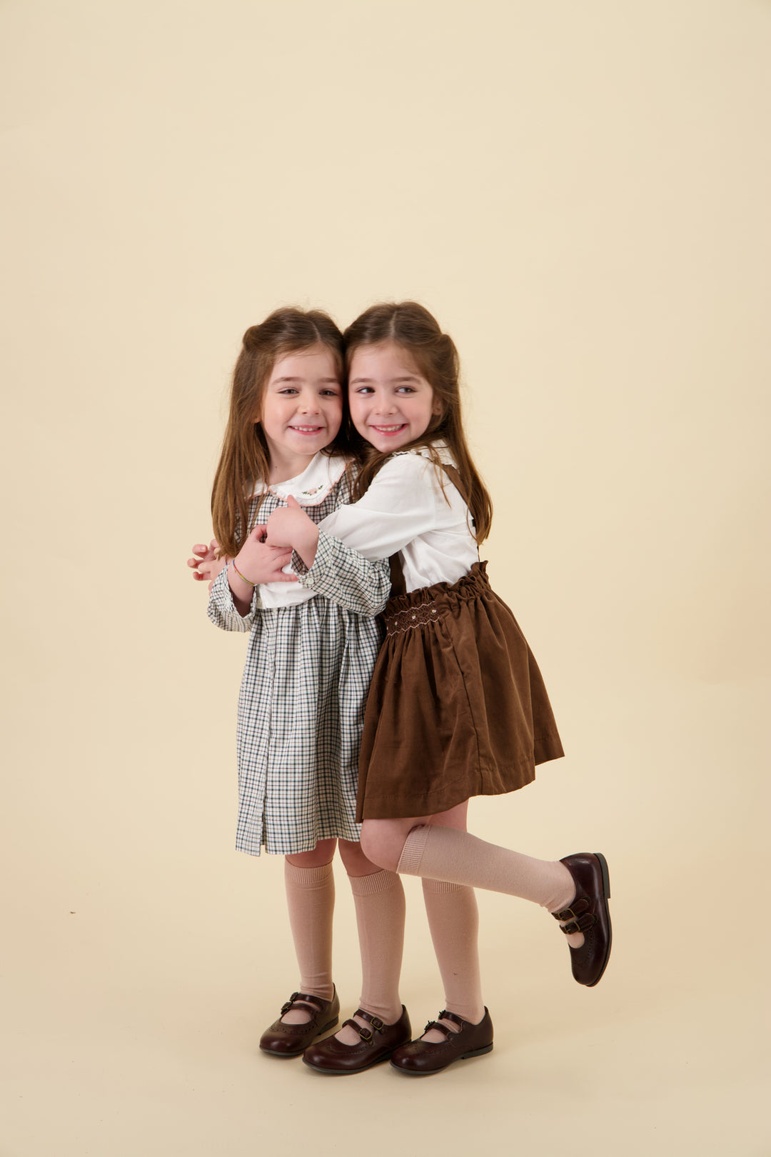 37101 LOUISE SMOCKED SKIRT - HAZELNUT BROWN CORDUROY