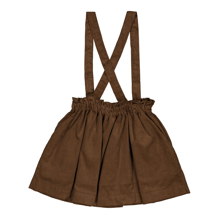 37101 LOUISE SMOCKED SKIRT - HAZELNUT BROWN CORDUROY