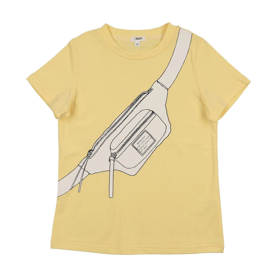 BTSS26052BT-Printed Fanny Pack Cotton T-Shirt - Boy-Yellow