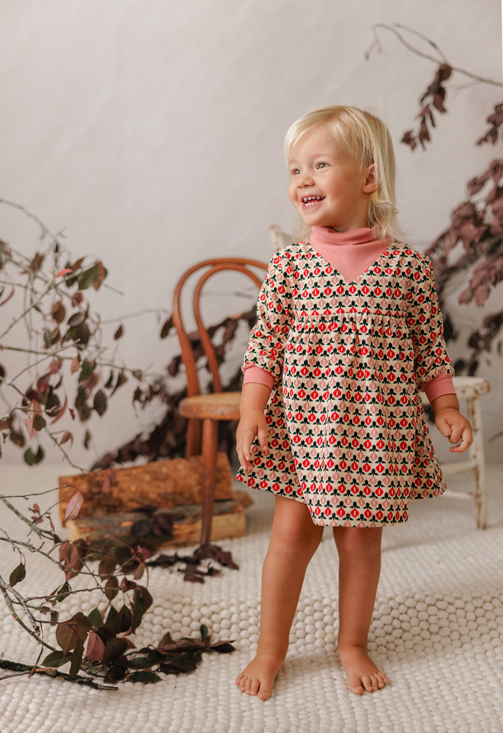 P8412 PRINTED CORD DRESS-CRRED