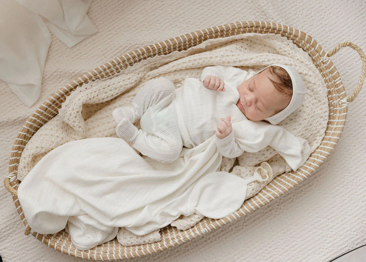 EMBROIDERED SQUIGGLE POINTELLE-BOYS CREAM-4 PC BRIS SET