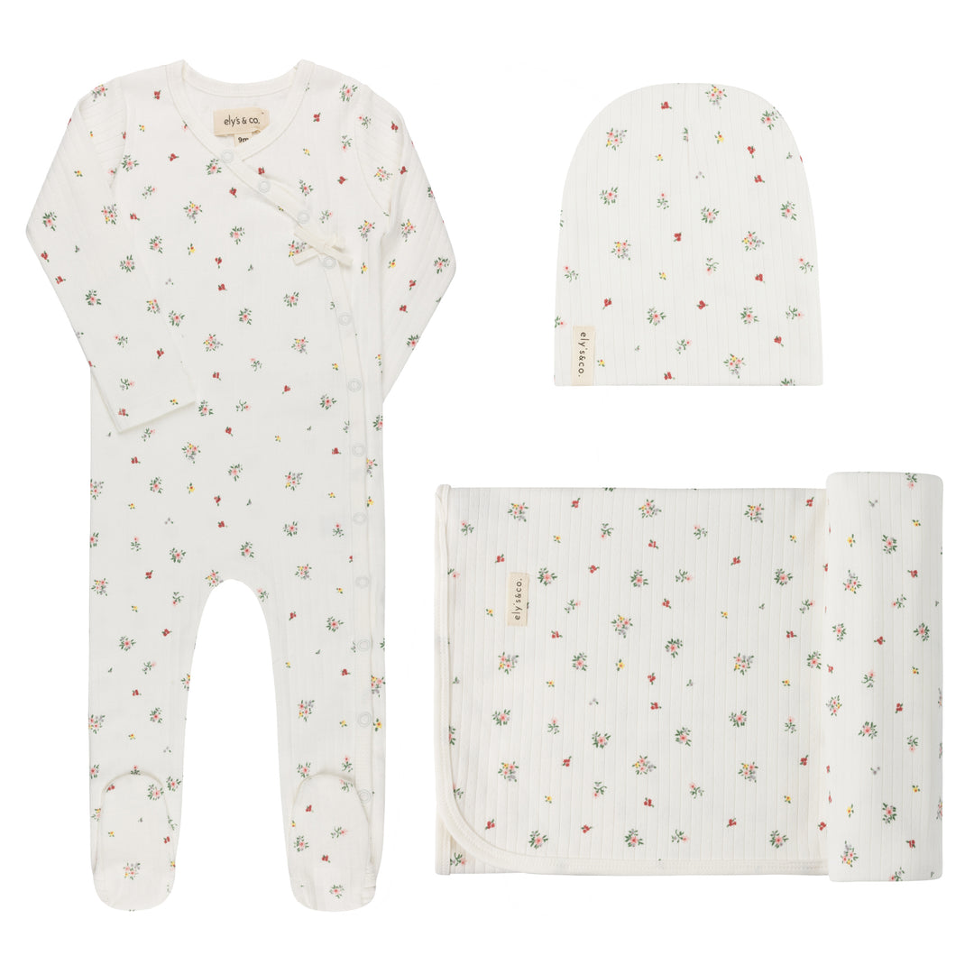 AW26-0012-GBG Printed Floral Star Collection Take Me Home Set - Ivory loral
