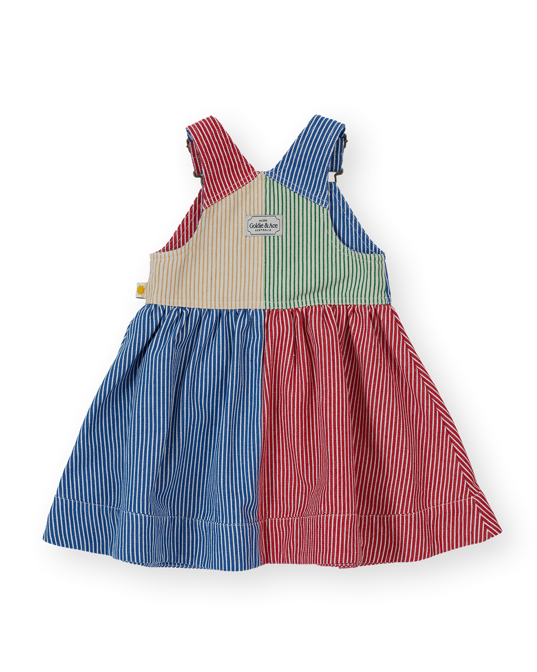 PATCHWORK STRIPE HEIDI PINAFORE DRESS