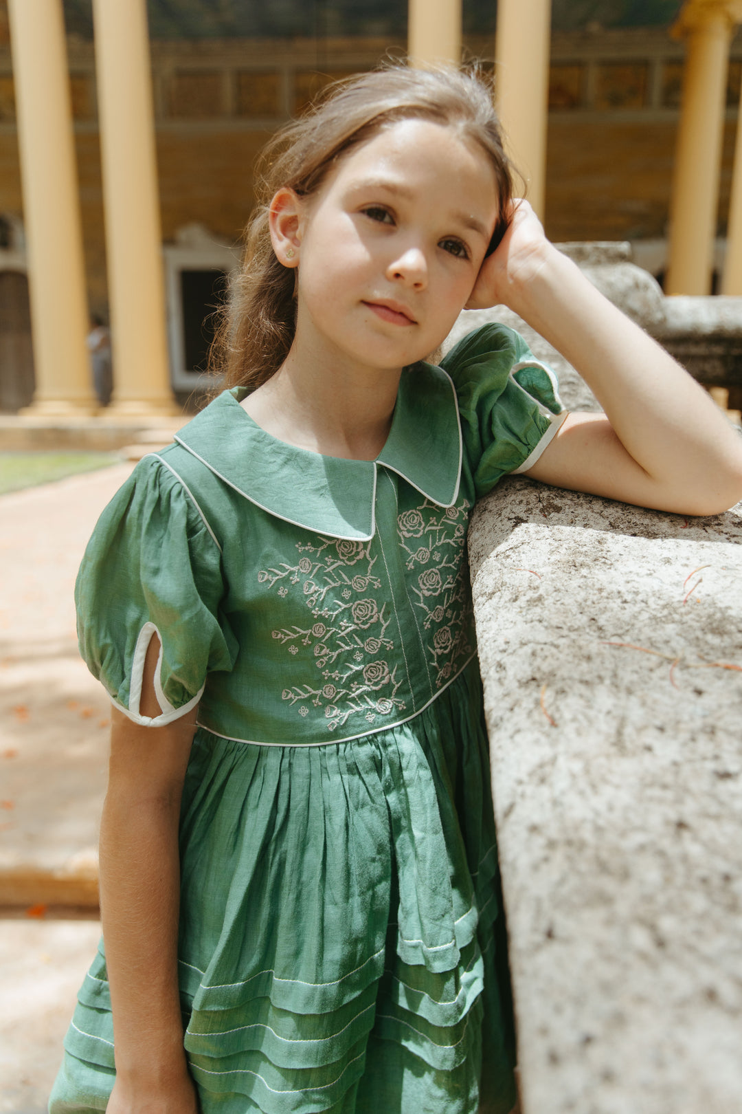 Maragold Dress in Peridot Green