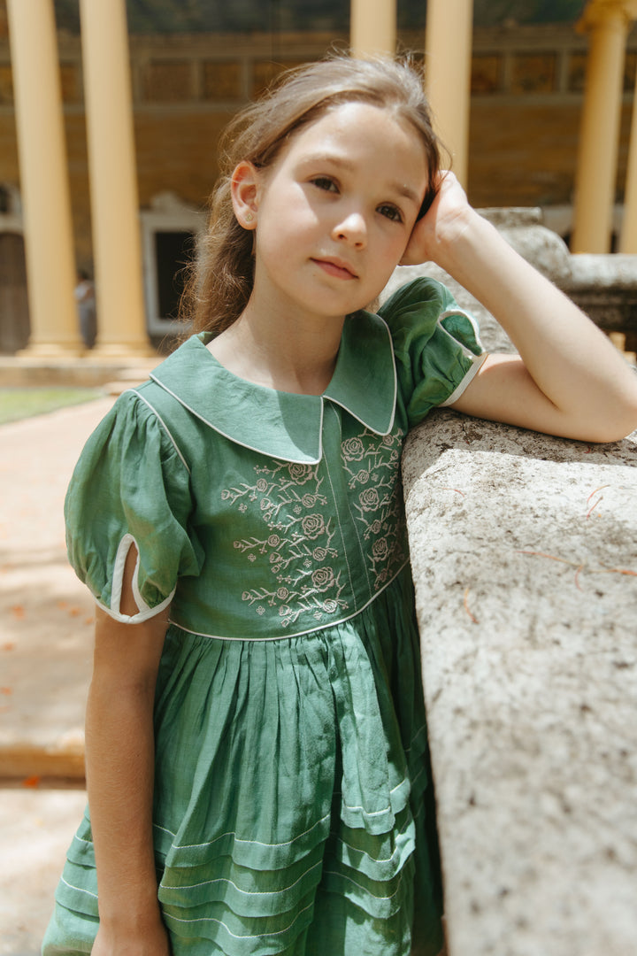 Maragold Dress in Peridot Green