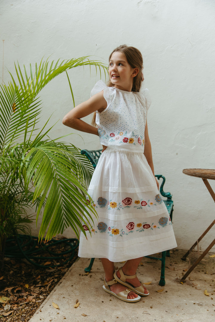 Alma Skirt Set in Antique White