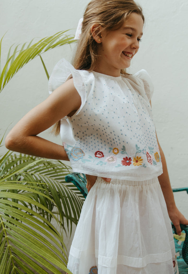 Alma Skirt Set in Antique White