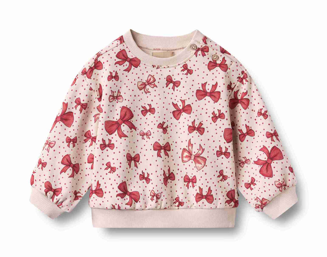 4371-643 SWEATSHIRT L/S LIA - ALMOND PEACH BOWS