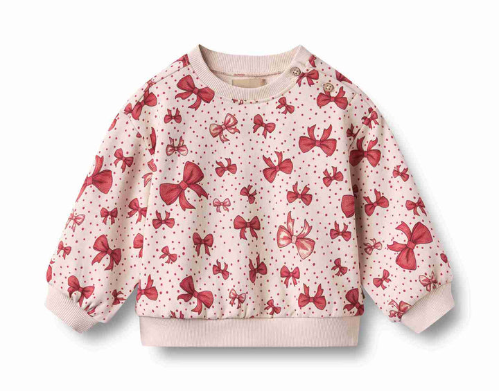 4371-643 SWEATSHIRT L/S LIA - ALMOND PEACH BOWS