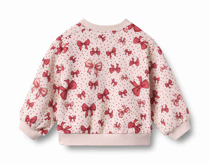 4371-643 SWEATSHIRT L/S LIA - ALMOND PEACH BOWS