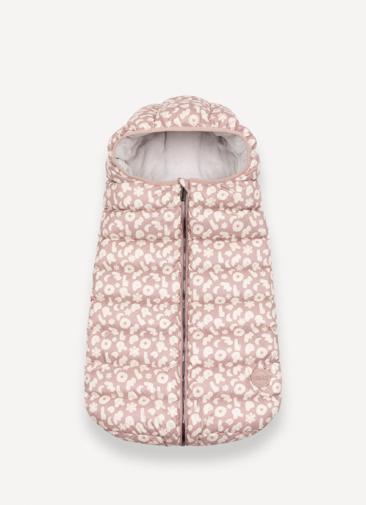 49000028R/4ZB QUILTED BABY SLEEPING BAG -  ROSE LETTERS/INCENSE
