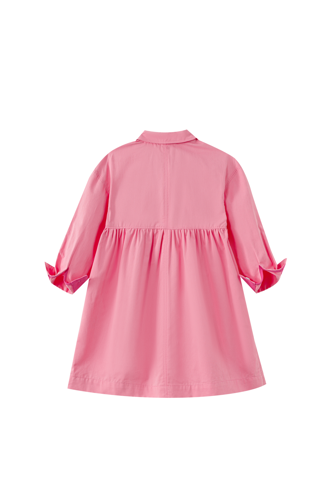 WAISTED SHIRTDRESS-PINK