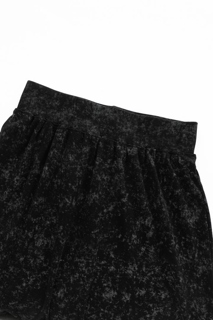 HEATHERED MAXI SKIRT-BLACK HEATHER
