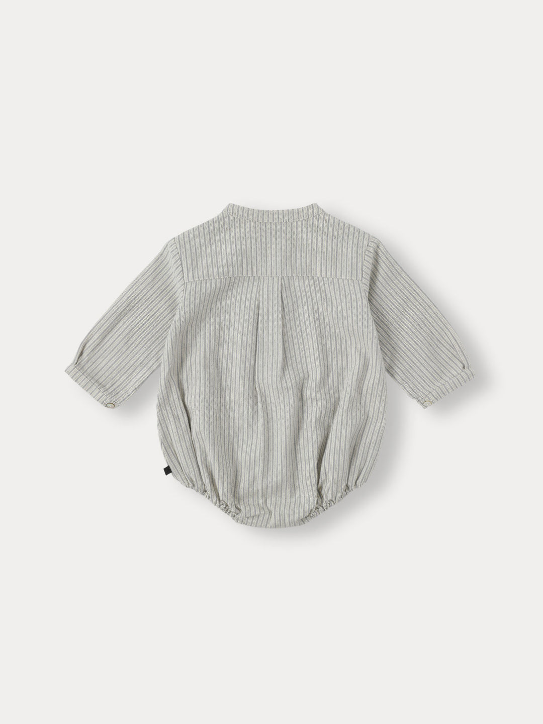 BABY)Roy Stripe Shirt Romper-grayish blue