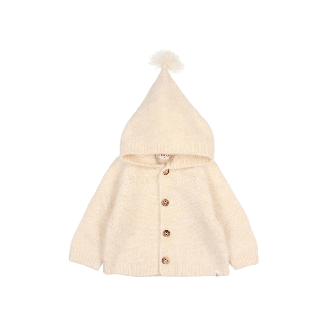 22 BB HOOD CARDIGAN - ECRU