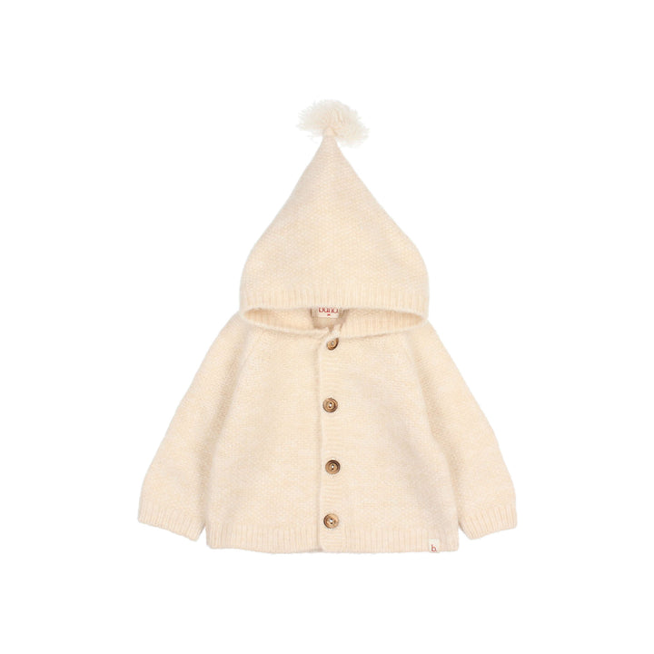 22 BB HOOD CARDIGAN - ECRU