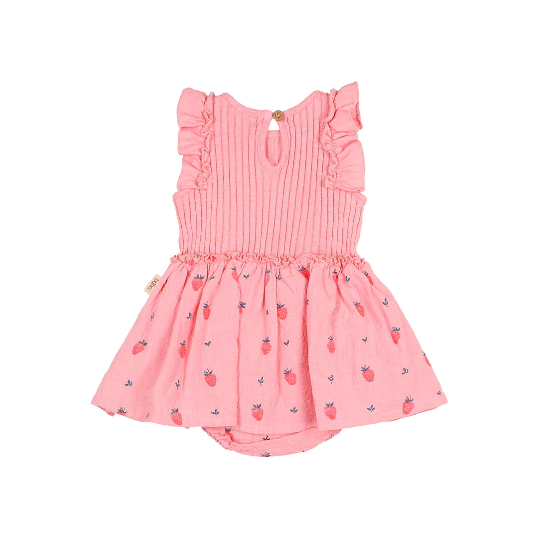 5647 STRAWBERRY COMBI DRESS-SUGAR PINK