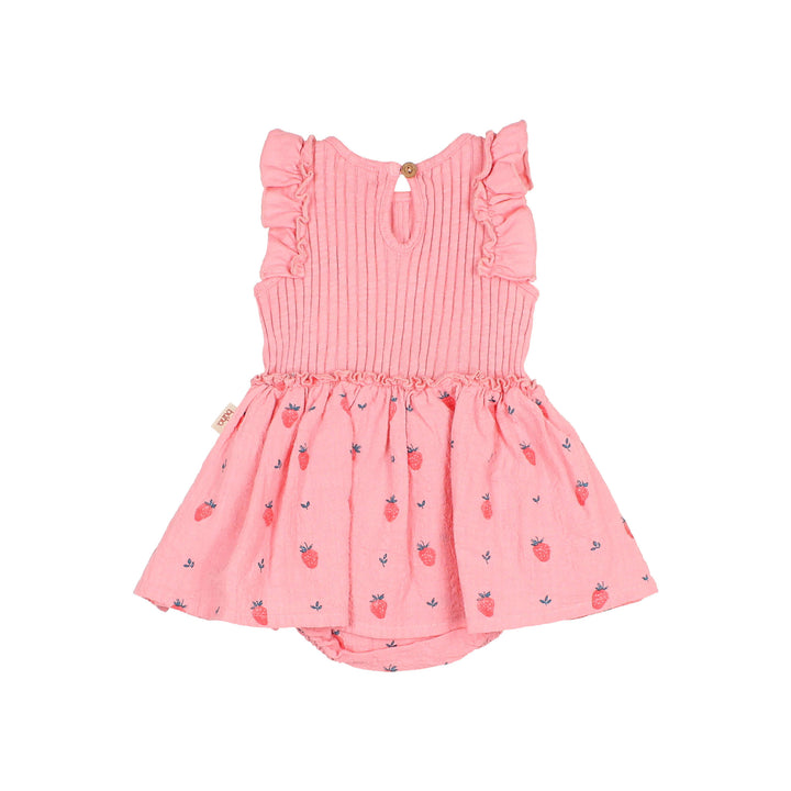5647 STRAWBERRY COMBI DRESS-SUGAR PINK