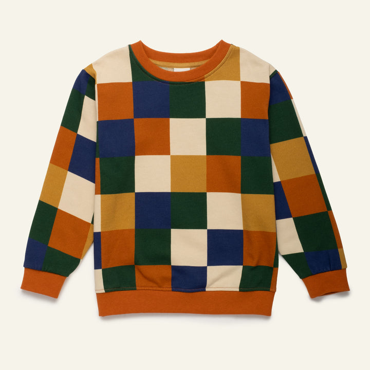 F26-B3101 ALL CHECKERED SWEATSHIRT -  FALL CHECKER