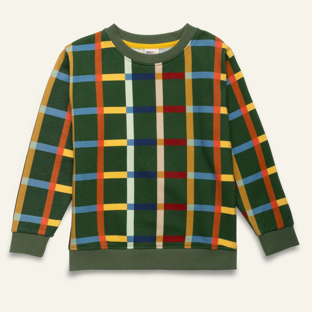 F26-B3101 FALL GRID SWEATSHIRT -  GREEN PASTURES / FALL GRID