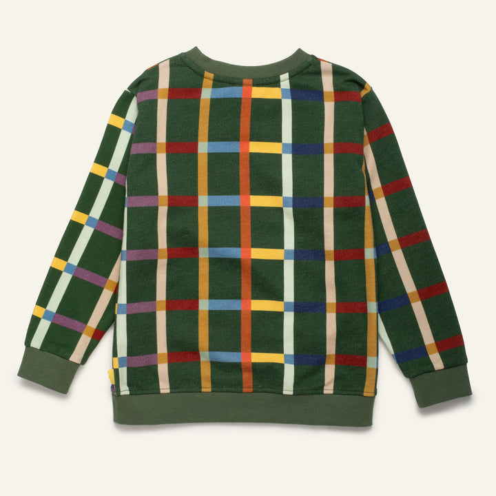 F26-B3101 FALL GRID SWEATSHIRT -  GREEN PASTURES / FALL GRID