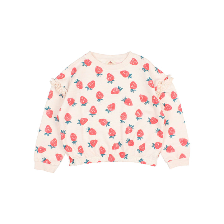 5782 STRAWBERRY SWEATSHIRT-CREAM PINK