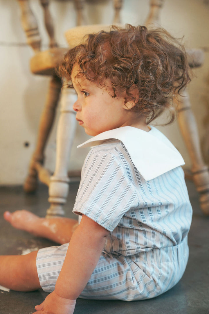 C-25961-Double Stripe Shorts Blue