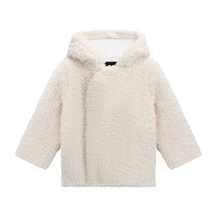 615B Allegory-Winter White Shearling Diagonal Closure Baby Coat