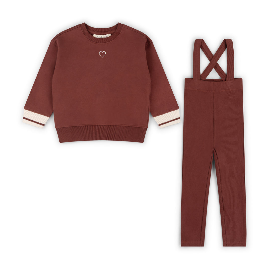 KK26-651 Clube de Baseball Overall Set - Girl Deep Clay
