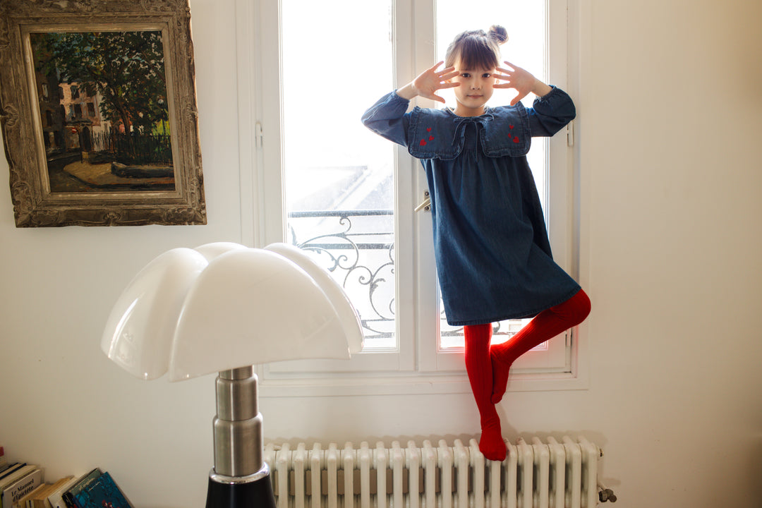 W261015 DRESS CELICIA CHAMBRAY - BLUE