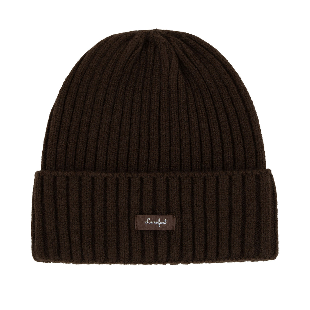Le Enfant Classic Ribbed Beanie - Brown