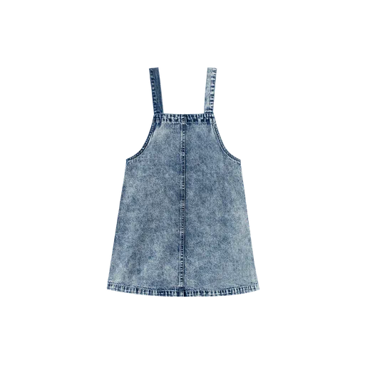 WASHED DENIM WAISTED JUMPER-CHAMBRAY