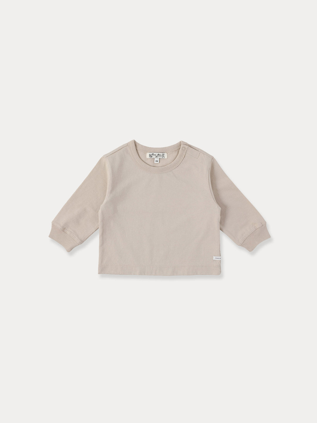 BABY)Mild Ribbed Sleeve T-beige