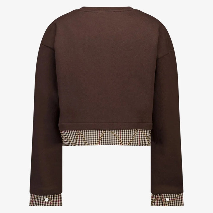 F6MSJGSW070 COFFEE BOXY SWEATSHIRT GIRL