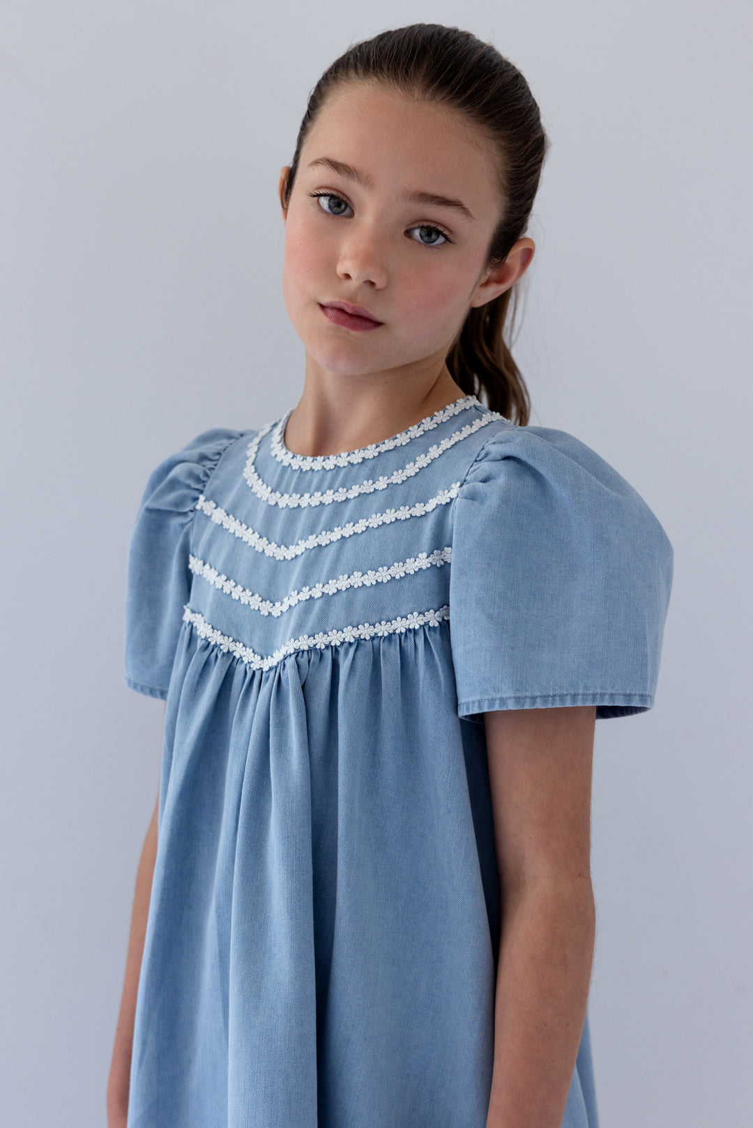 8211D-CHAMBRAY DAISY CHAIN DRESS