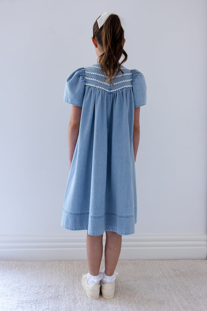 8211D-CHAMBRAY DAISY CHAIN DRESS