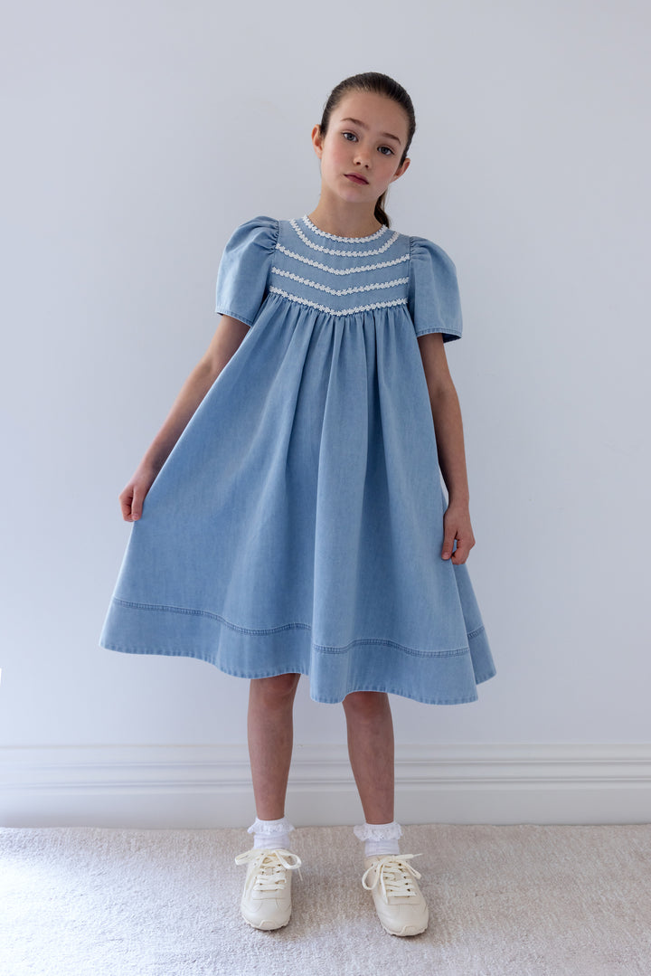 8211D-CHAMBRAY DAISY CHAIN DRESS