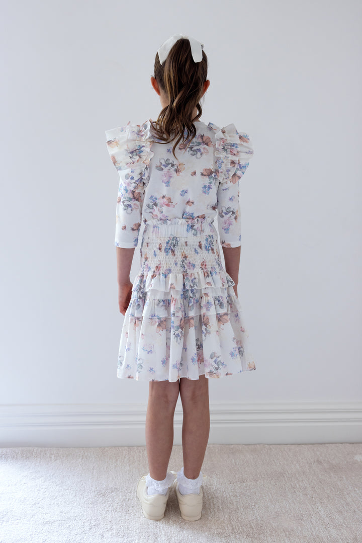 8219T ELBOW-ELBOW SLV  SLV FLORAL PRINT T-SHIRT