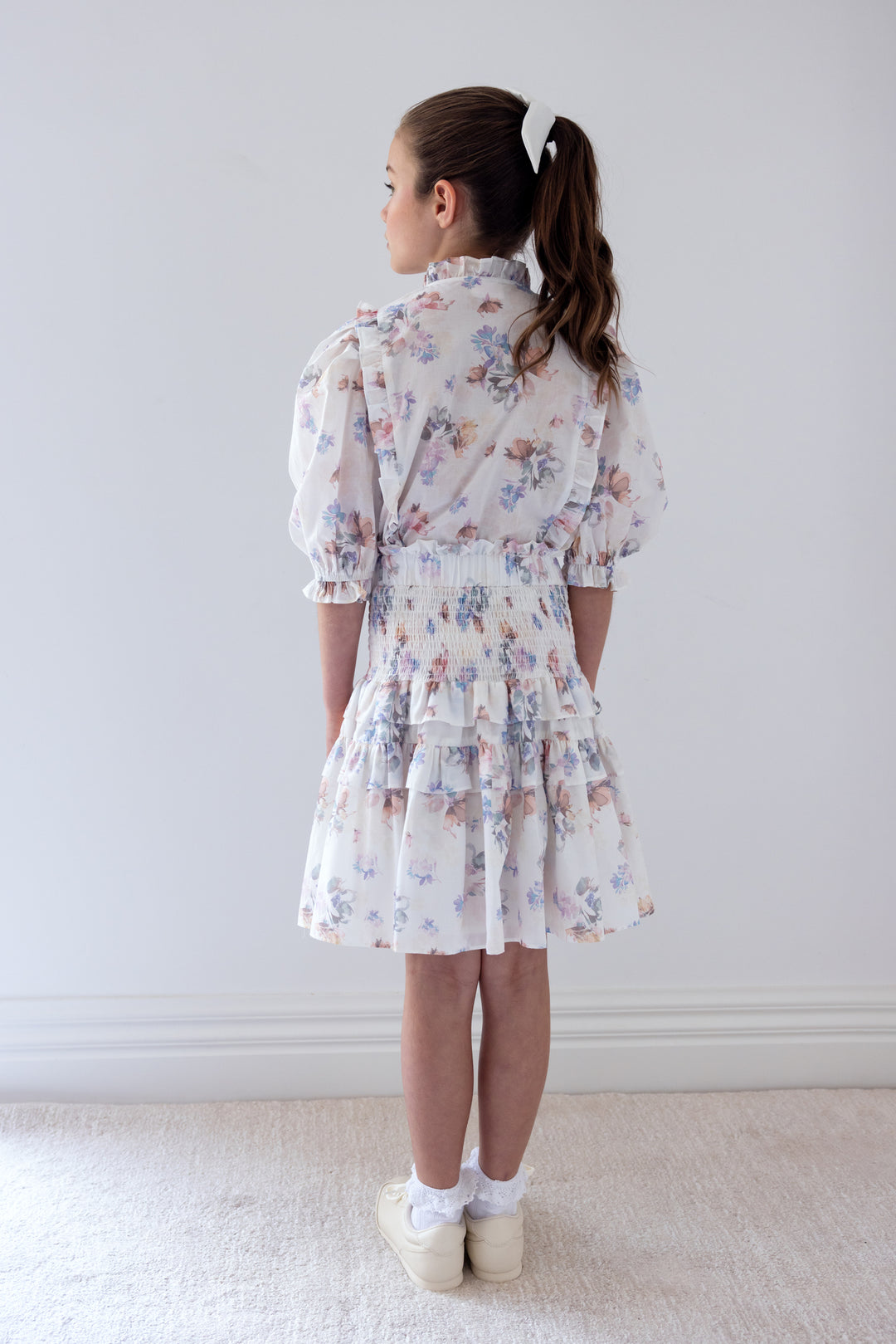 2119-FLUTTER FLORAL PRINT VOILE SHIRT