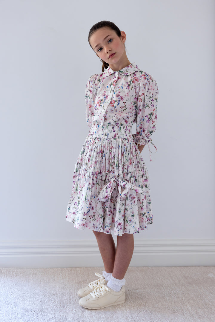 8248T-WHISPY FLORAL PRINT VOILE SHIRT
