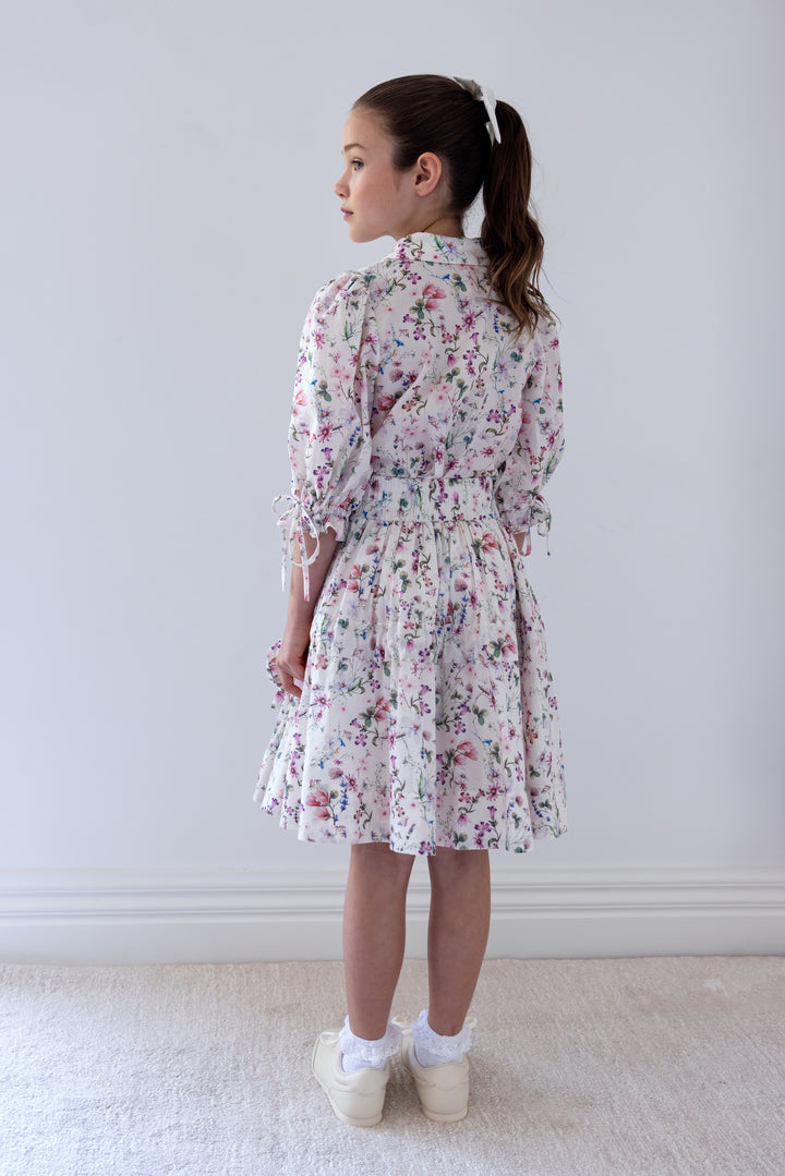 8248T-WHISPY FLORAL PRINT VOILE SHIRT