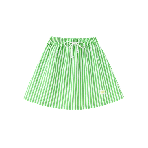 STRIPED CIRCLE SKIRT-GREEN STRIPED