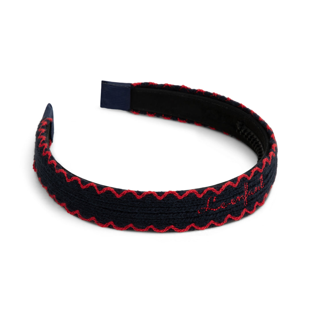 Le Enfant Edged Knit Hairbands - Navy