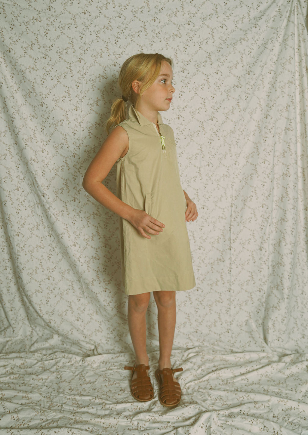 C-21626-Rope Zipper Collared Jumper-Tan