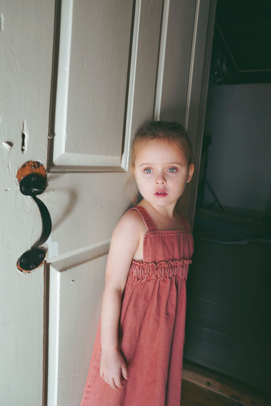 C-26195-Emblem High Waisted Ruffle Jumper Mauve