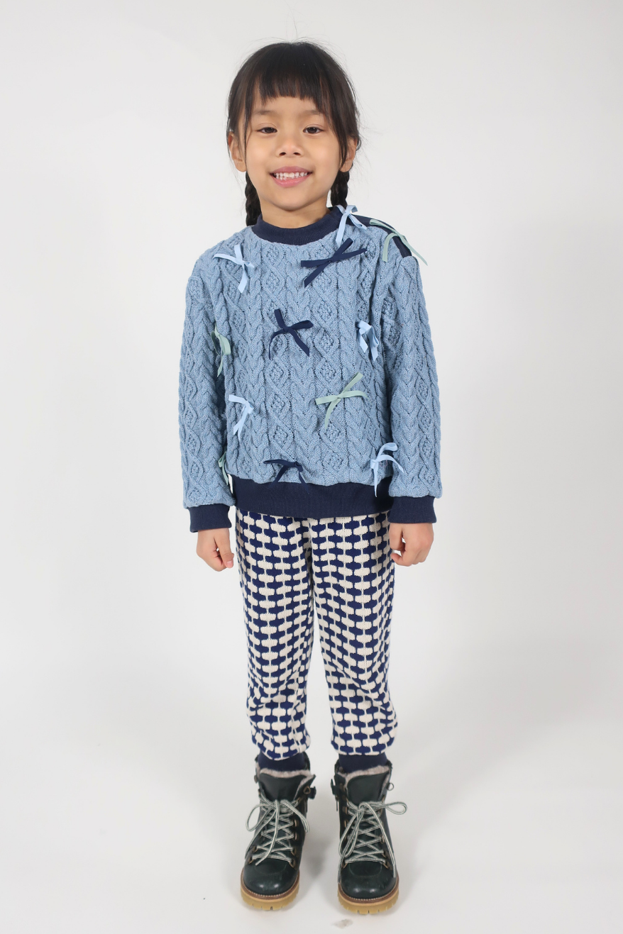 FW26-KT68S MARISOL BOW SWEATER - PERIWINKLE